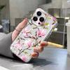 Pink Magnolia Branch Pattern Phone Case for iPhone 17 16 15 14 13 12 11 16E Series Pro Max Plus Double Layer Protection