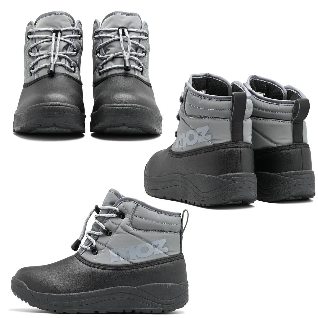 Mozu Bean Short Snow 5684 Boots, Men's Boots, Waterproof, Non-Slip, Water-Repellent, Fleece-Lined, Gray, (5684,GRY,LLL)