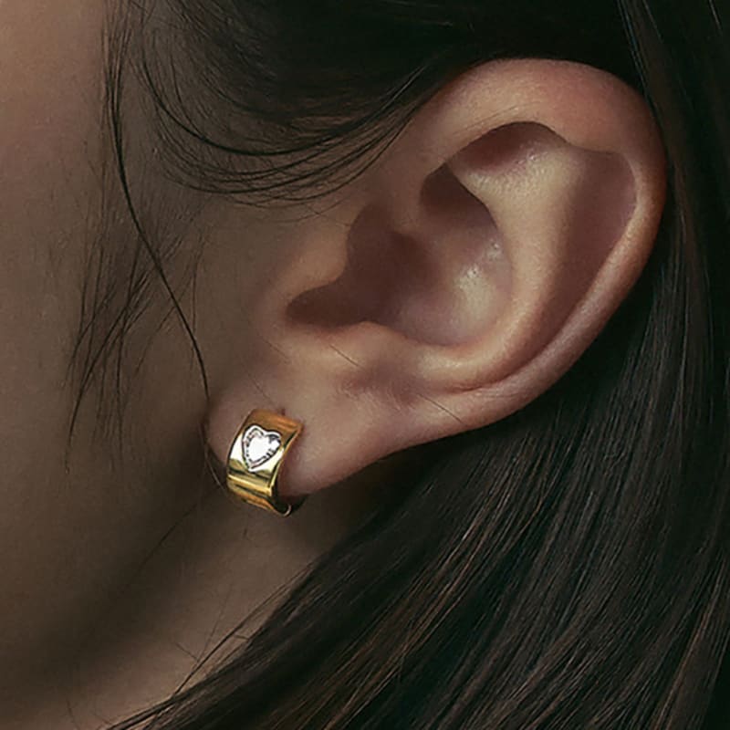 Dana Burton Pure Heart Cubic One-Touch Earrings