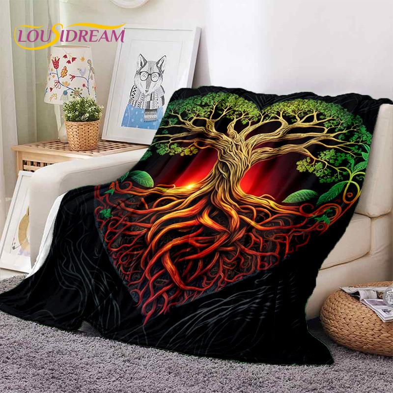 Tree of Life Nature Viking Yggdrasil Norse Soft Flannel Blankets,Throw Blanket Comfortable Blanket for Picnic Beds Home Bedroom