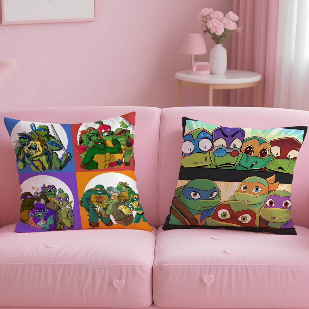 Cartoon Teenage Mutant Ninja Turtles Cushion Cover Soft & Easy-Wash Pillow Case – Versatile for Couch, Bed, Travel and Office