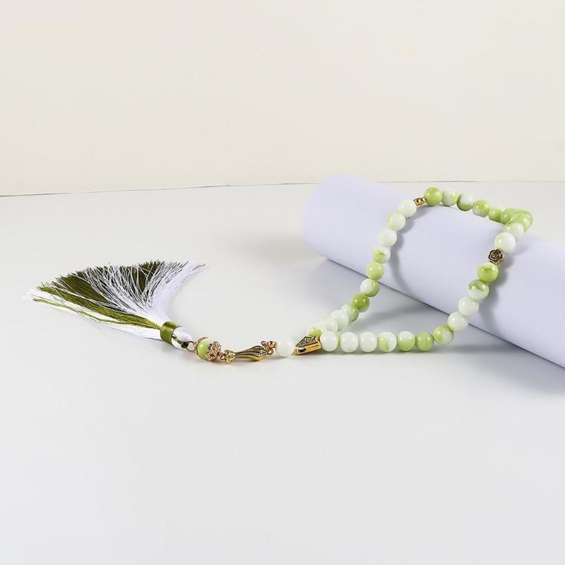 Multifunctional Glass Prayer Beads with Colorful Tassels Comfortable and Stylish for Muslims and Fashion Enthusiasts