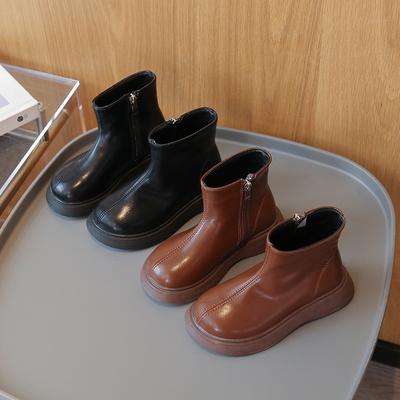 Children Fall Martin Boots British Side Zip Toddler Short Boots Fashion Simple Soft Sole