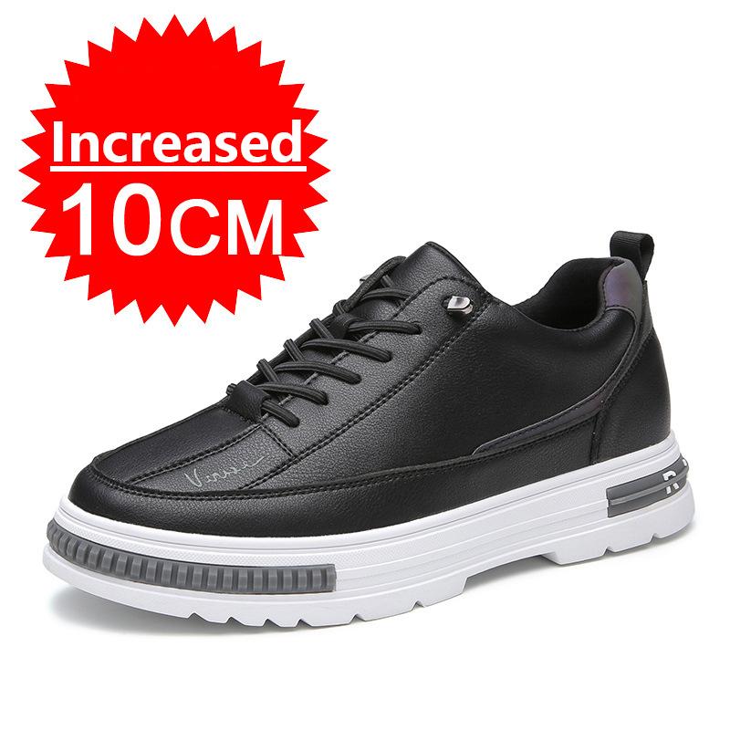 

Мода Мода Мужские Повседневные Кроссовки 8СМ 6СМ Обувь на Платформе Белые Спортивные Ботинки Невидимая Обувь для Увеличения Роста Черная Кожаная Мужская Обувь 43