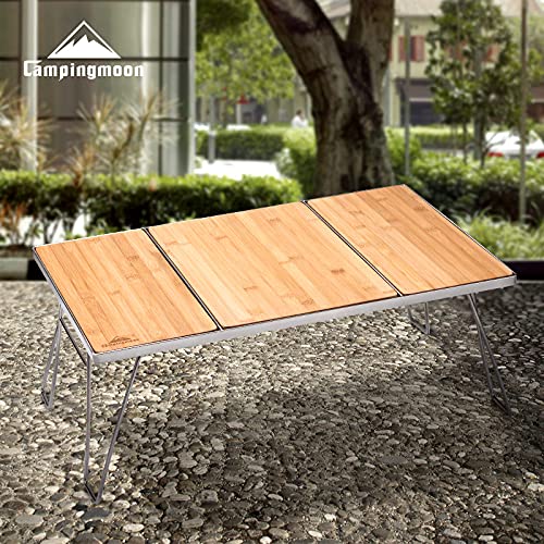 CAMPING MOON Grill Table for IGT, Field Rack/Ground Rack, All Stainless Steel, with Storage Bag, CK-1+P25