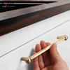 128mm Good Quality Die Casting Brushed Polished BrushedBrass Modern Design Luxury Kitchen Cupboard Cabinet Door Handle
