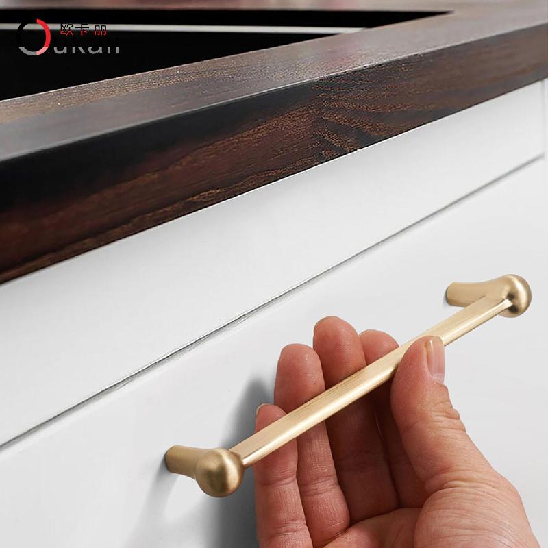 128mm Good Quality Die Casting Brushed Polished BrushedBrass Modern Design Luxury Kitchen Cupboard Cabinet Door Handle