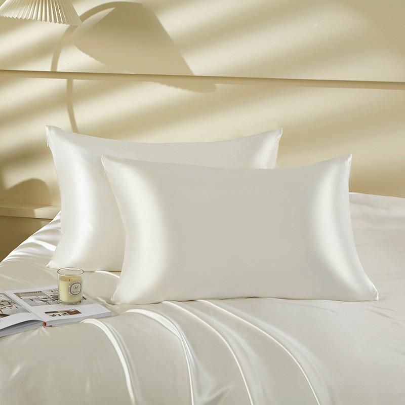 100% Pure Mulberry Silk Pillowcase 19 Momme Satin Weave Zipper/Envelope Bedding Comfort