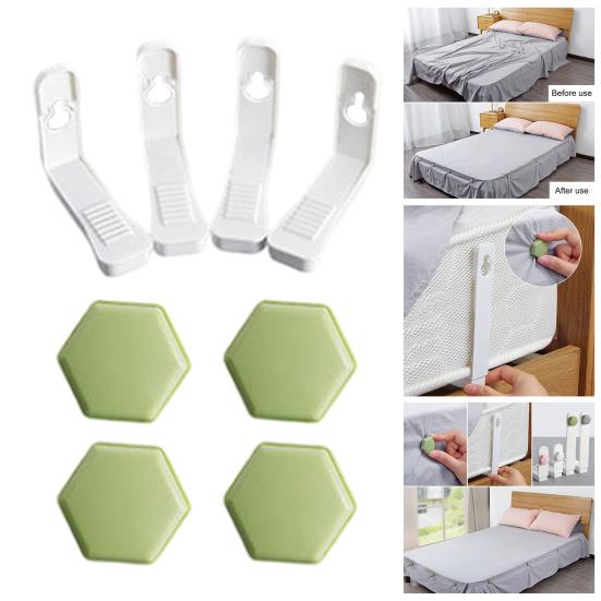 4Pcs Bed Sheet Grippers High Hardness Convenient Plastic Non-slip Bed Sheet Holders Quilt Fastener Clips for Home