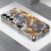 Zaawansowane Srebrne Szklane Etui na Telefon z Lwem Pasujące do Samsung Galaxy S26 S25 S24 S22 S21 S20 FE/Ultra/Plus Odporne na Upadki
