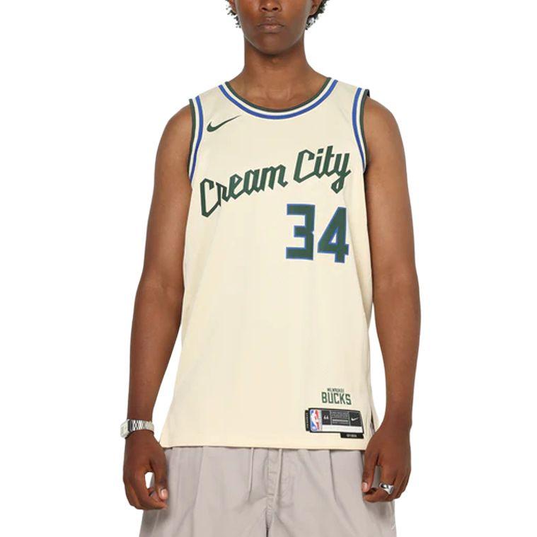 Nike NBA Swingman City Edition 2025-26 Season Milwaukee Bucks Giannis Antetokounmpo 34 Color Block Round Neck Sleeveless Basketball Jersey HM5988-281
