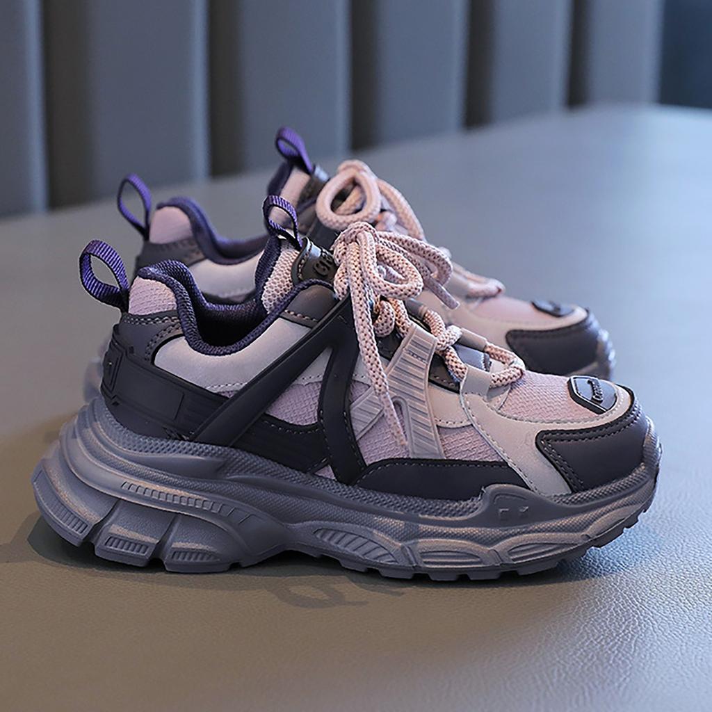 Kids Sneakers Fashion Sports Shoes For Boys Girls Lace Up Breathable Mesh Non-Slip Children School Running Shoes Toddlers