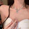 Luxury Diamond-Inlaid Water Drop Tassel Necklace - Exquisite Fashionable Jewelry for Women