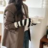Cold Protection Striped Gloves Windproof Touchscreen Gloves Casual Warm Mittens  Winter