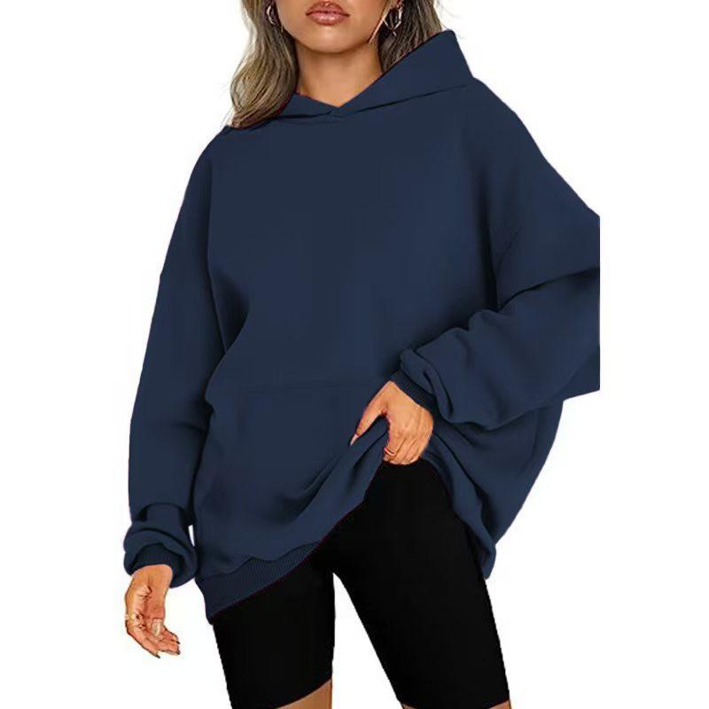 Oversized Hooded Sweatshirt Women Loose Fit Long Sleeve Casual Style Plus Size S-5XL