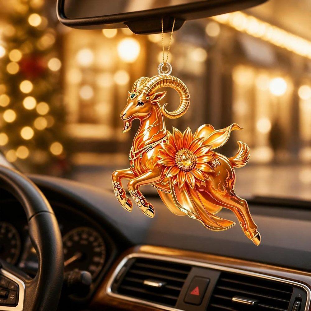 Galloping Goat Goat Hanging Ornament Shining Animal Hanging Decoration  Christmas Tree Ornament