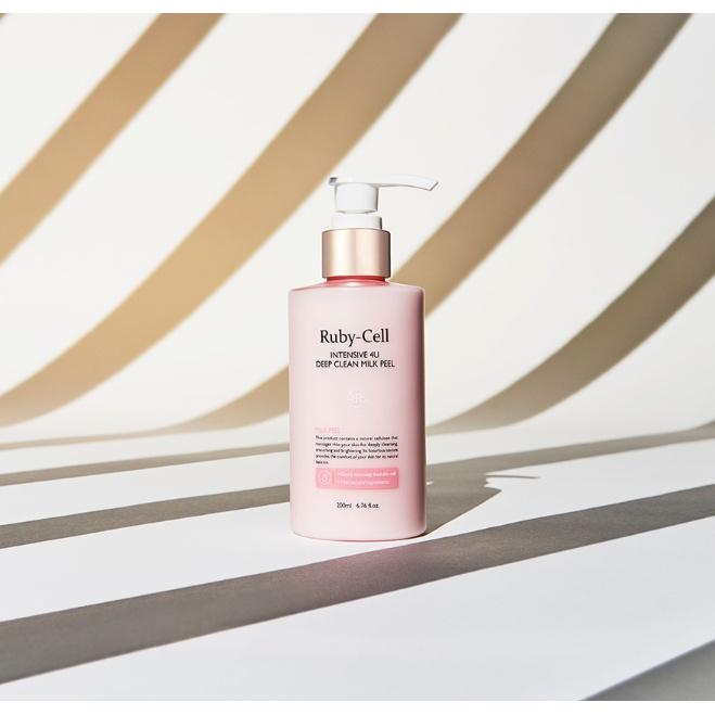 Ruby-Cell Intensive 4U Deep Clean Milk Peel 200 ml Hypoallergenes Peeling, Peeling, Hautton, Feuchtigkeitsversorgung,