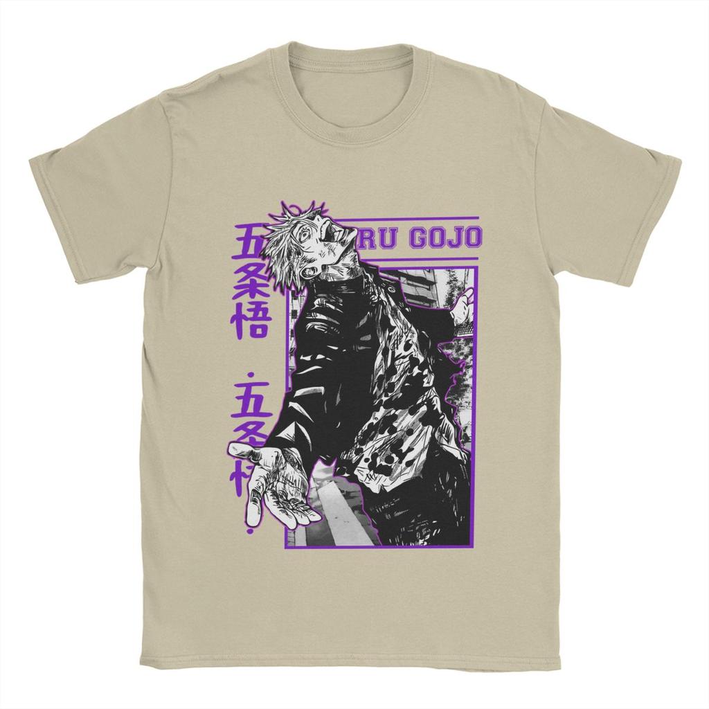 Gojo Satoru T Shirt Men Cotton Leisure T-Shirts Crew Neck Anime Tee Shirt Short Sleeve Clothes Big Size