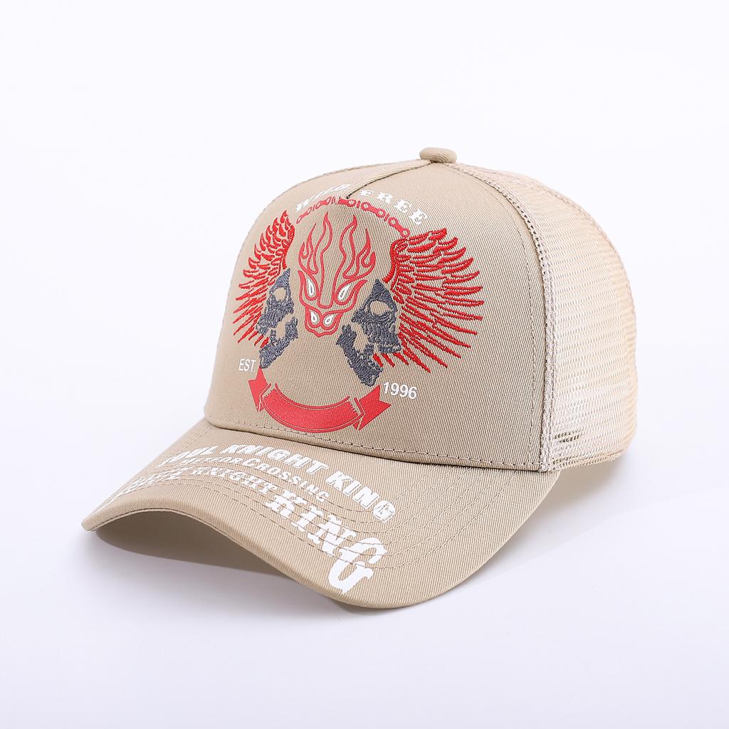 Pentagram Skull Mesh American Locomotive Cap Truck Driver Hat Breathable Baseball Cap