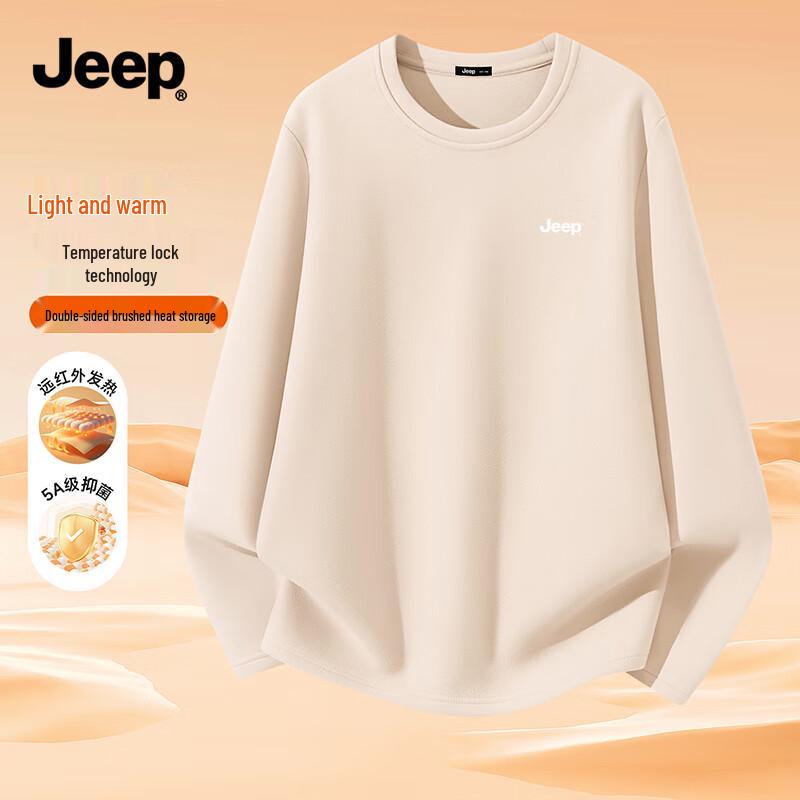 JEEP Men s Double-Sided Fleece Thermal Long-Sleeve T-Shirt 5XL