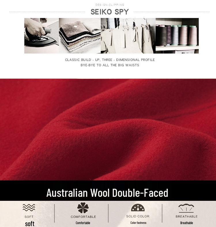 2025 Autumn/Winter Short Double-Sided Cashmere Coat for Middle-Aged & Elderly Women - High-End Casual Style