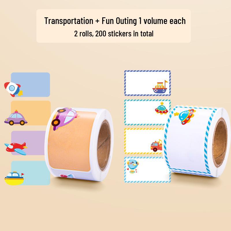 Waterproof Cartoon Name Stickers for Kids' Items - School Bag, Water Cup, and More 