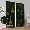 2pcs,2D plane printing Curtains Roller Blinds Christmas Trees Snowflakes_a (3) Polyester Fabric (without rod) Decorations