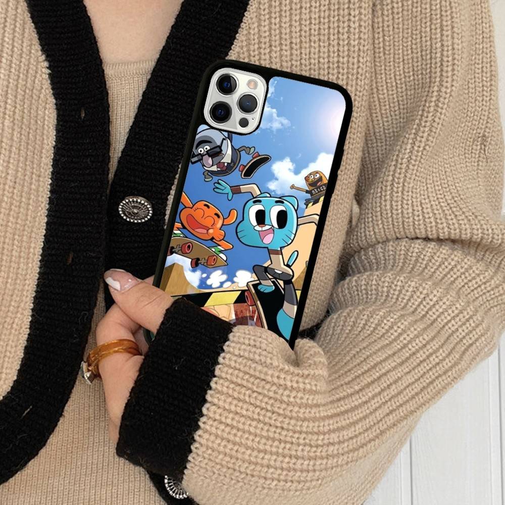 The A-Amazing World Gumball Anime For IPhone 17 16 15 14 13 Pro 12 11 Pro Max Hard PC+TPU Phone Cases Back Cover