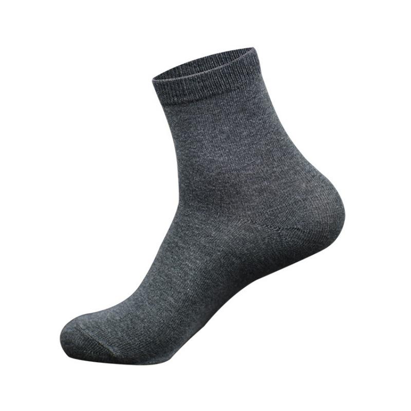 Spring and Summer Men's Solid-coloured, Breathable, Sweat-absorbent and Anti-odour Socks, Medium Socks, Short Business Socks for All Seasons