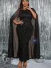 2026 European & American Plus Size Fashion Patchwork Sleeveless Hip-Hugging Round Neck Dress