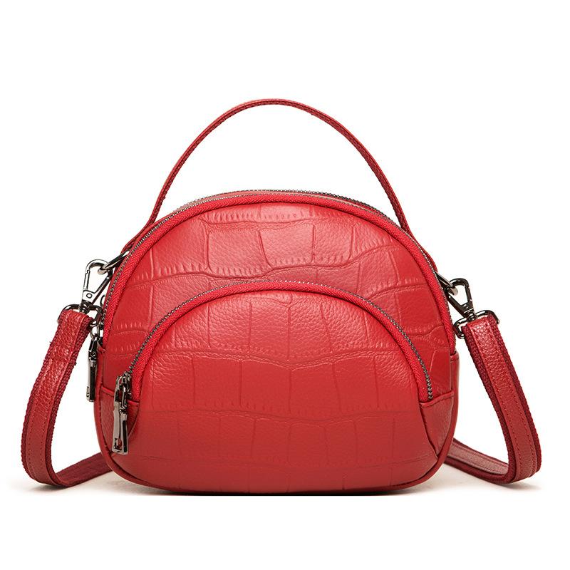 Leather women's bags new trendy fashion big stomach king shoulder messenger bag first layer cowhide mother bag