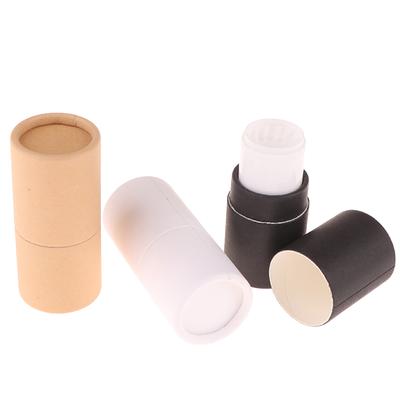 5G Kraftpapier Drehlippenstifthülsen Biologisch abbaubare Karton Kosmetik Zylindrische Verpackung Lippenbalsam Deodorant Behälter