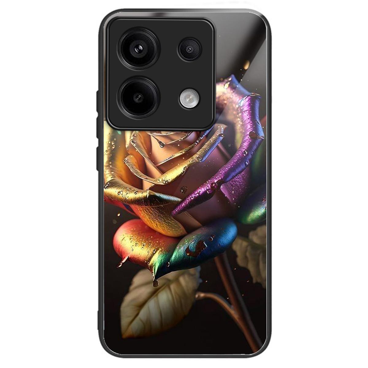 

For Xiaomi Redmi Note 13 Pro 5G/Xiaomi Poco X6 5G Case Tempered Glass TPU Drop-Proof Phone Cover Pattern Printing Style E