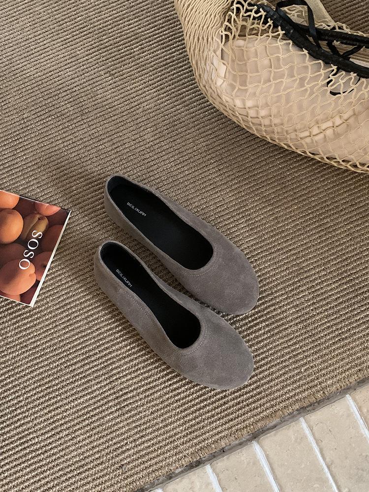 Soft-soled French Single Shoes Women's 2025 Autumn Fashion Flat-soled Evening Shoes with Skirts Mary Jane Doudou Shoes Tide