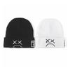 Simple Funny Sad Face Expression Warm Ear for Protection Knitted Hat Personality Outdoor Trend All-match for Men Women