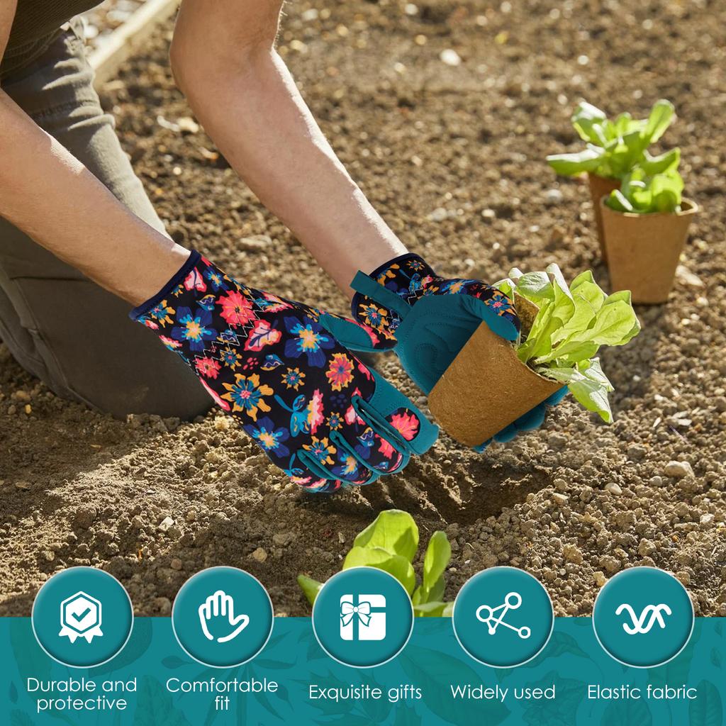 1 Pair Thorn Proof Gardening Gloves Polyester Fiber Pruning Gloves Breathable Garden Weeding Working Gloves for Picking Pruning