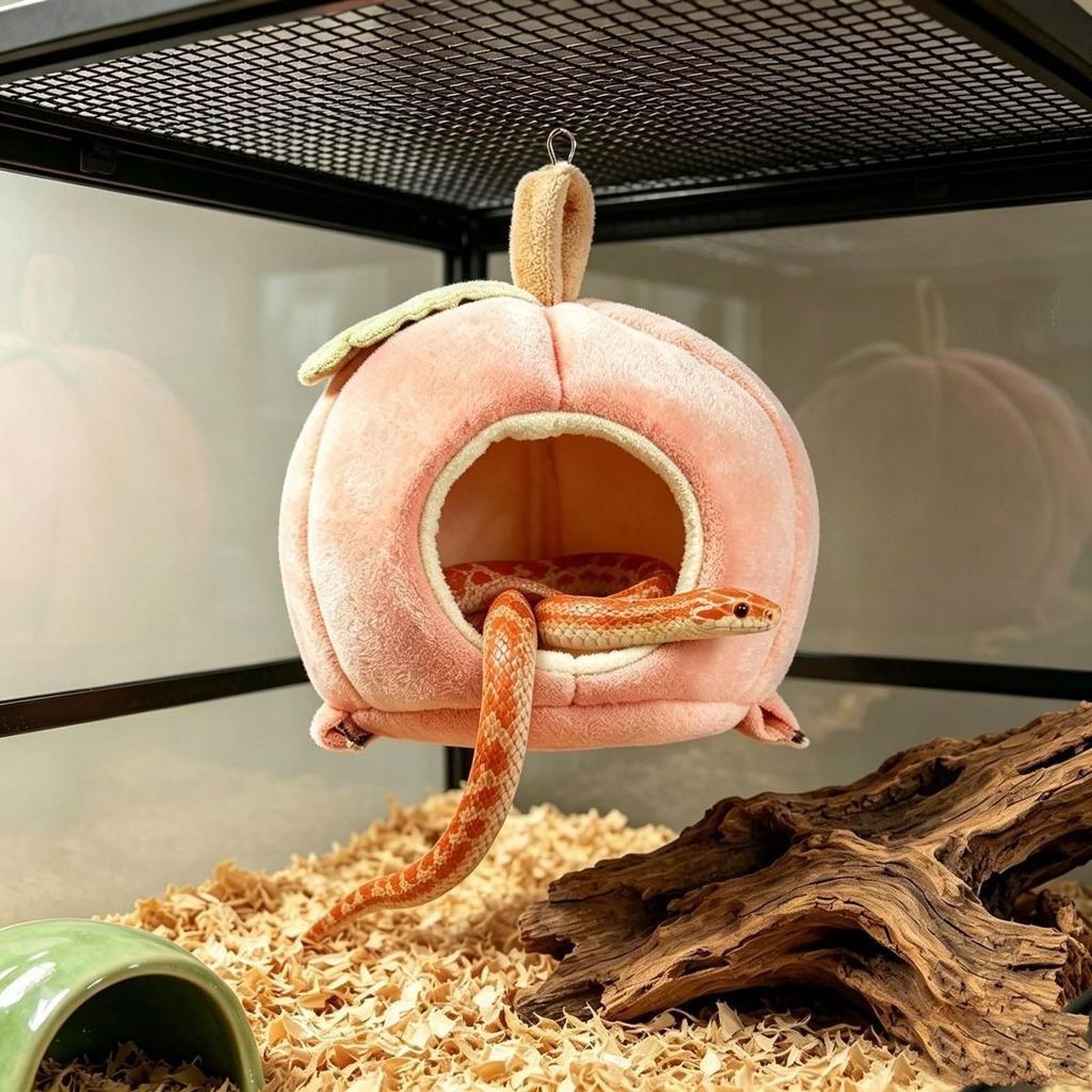 Fruit-Shaped Reptile Hide Soft Terrarium Decor Space-Saving for Snake Owners