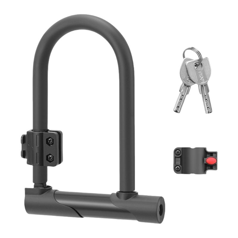 Anti Theft Bike U Lock with Key Heavy Duty Bike Lock Portable Universal Bike Accessories Rustproof Secure Lock