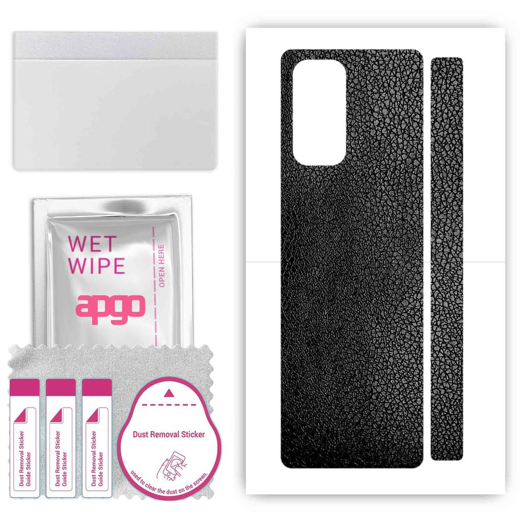 apgo Protective Skin Sticker for the back compatible with Xiaomi Mi Mix Fold, Wrap Film, Foil, Vinyl - Pattern Black Leather