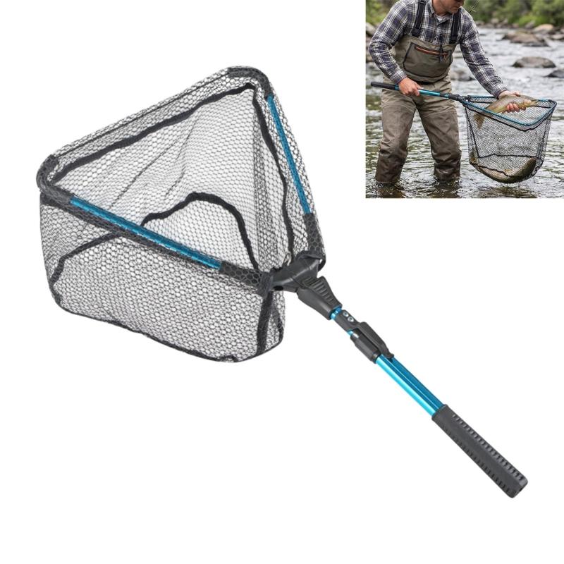 Aluminum Poles Fishing Landing Net Fishing Net Portable for Adult Unisex Foldable Landing Net with Comfortable Handle