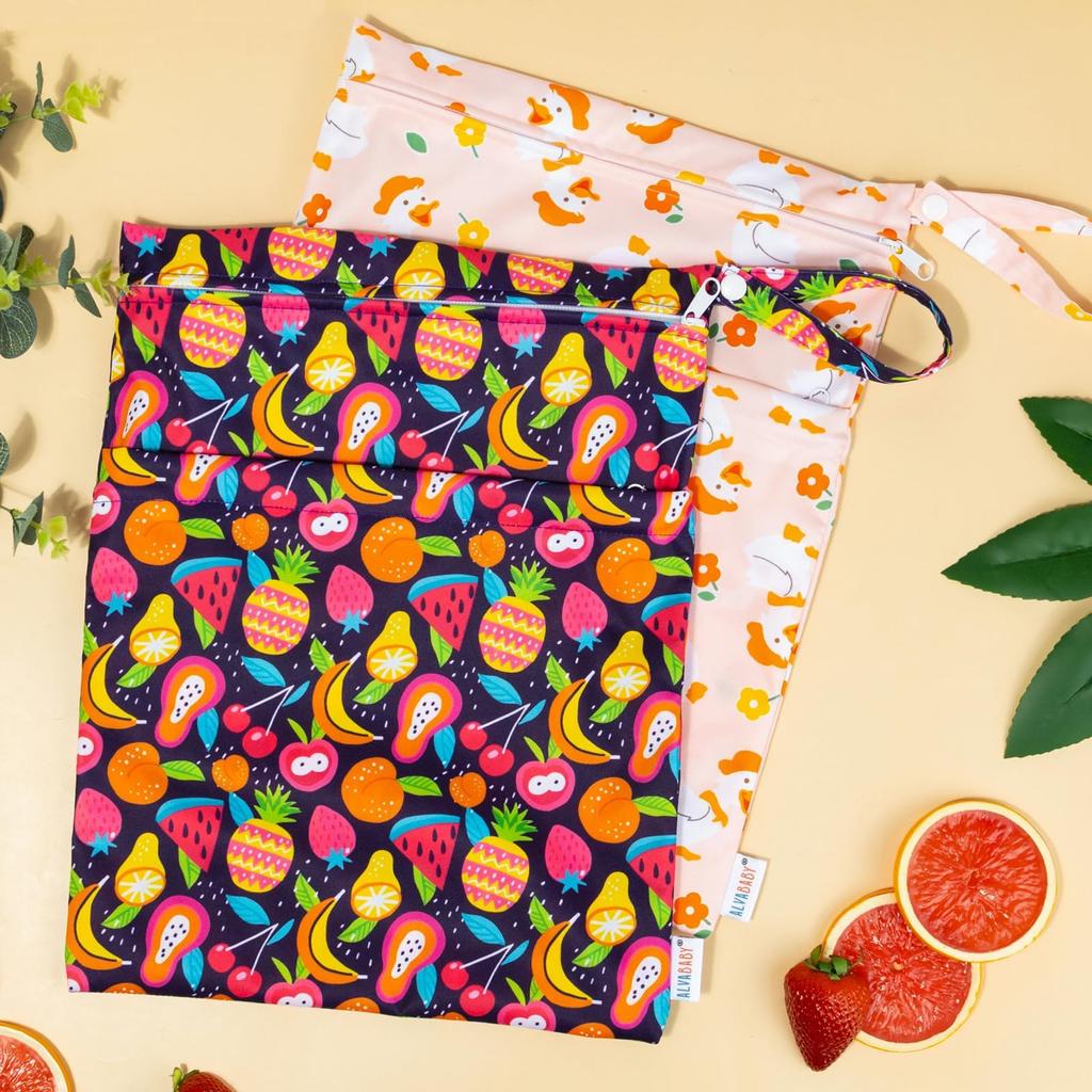 ALVABABY Wet Bag Set of Diaper Waterproof Swimsuit Large Bathing Travel Small Item Stroller Machine Diaper Waterproof Waterproof Swimsuit 2, Pouch,