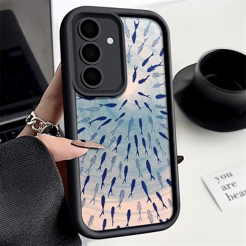 Miękkie etui ze wzorem delfina na telefon Samsung Galaxy S25 Edge S24 S23 S22 Ultra S24 FE A56 A55 A36 A26 A16 A15 A35 A54 5G