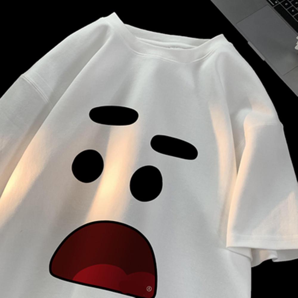 Men's Trendy Oversized Short-Sleeve T-Shirt - Casual Summer Style for Students & Couples