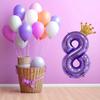 Purple 1 Balloon 40 Inch,Giant Number 1 & Mini Crown Balloons Set for Girl Boy 1st Birthday Party Decorations,Purple Birthday Party Decorations