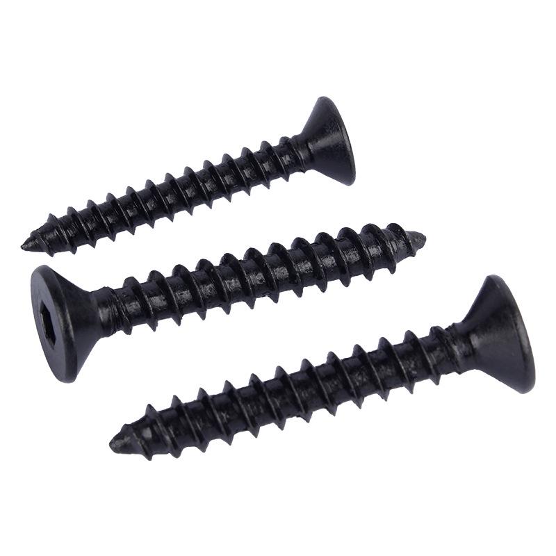 Black Carbon Steel Grade 8.8 Hex Socket Countersunk Self-Tapping Screws M3-M6