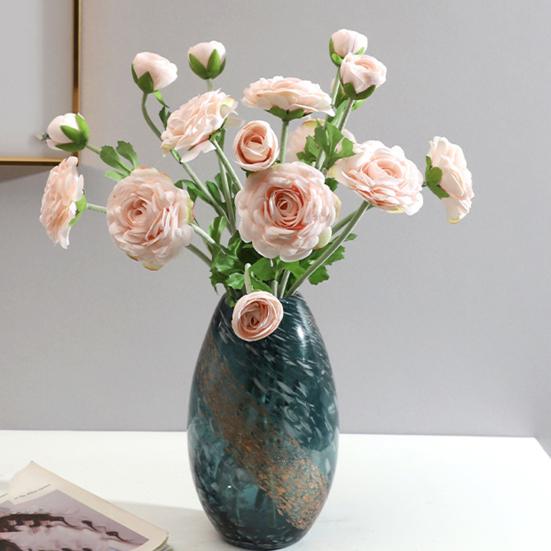 2-köpfiges künstliches Kamelien-Blumenarrangement Realistische Seiden-Kunstpflanze für nordische Wohnzimmer-Dekoration Elegantes Geschenk für Pflanzenliebhaber