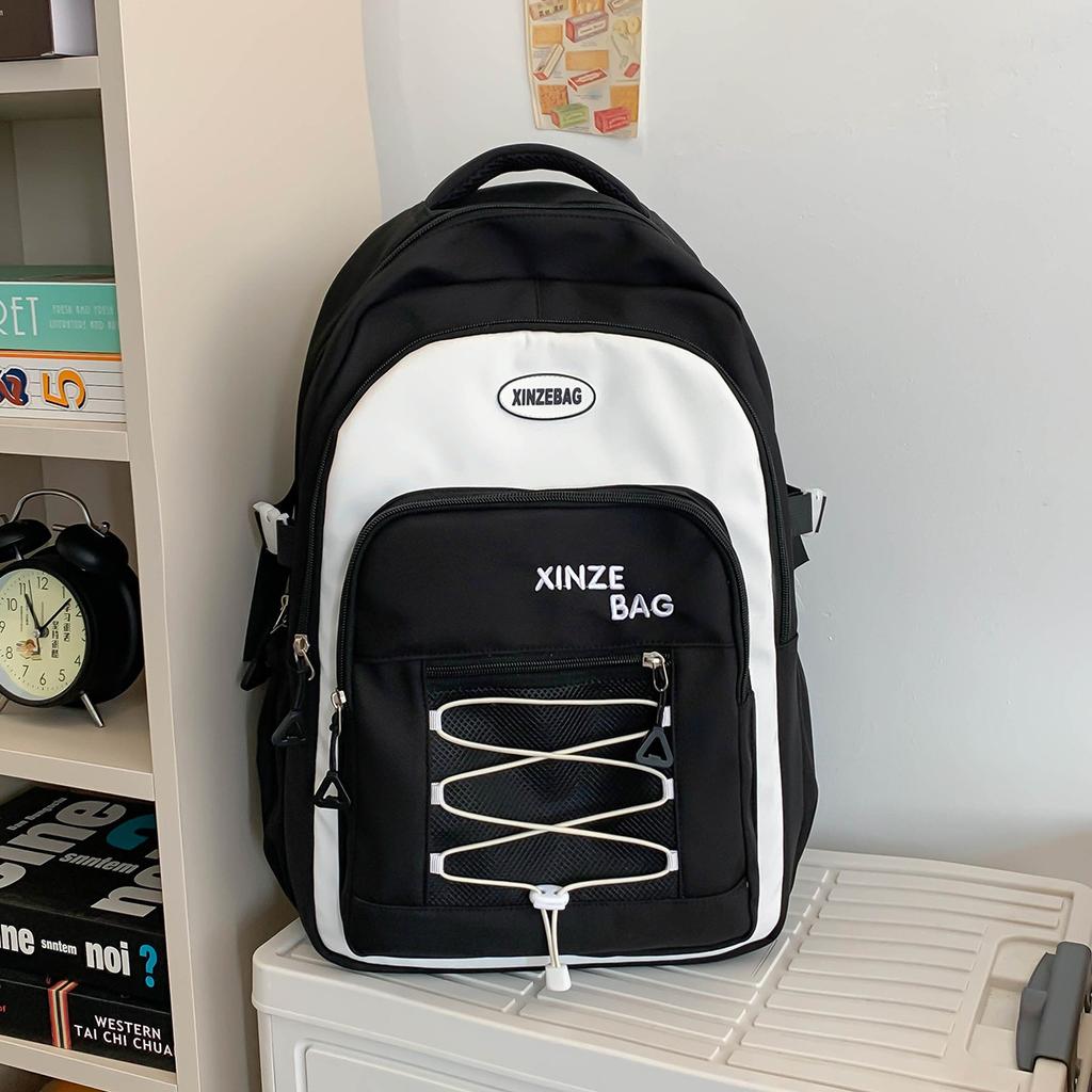 High-value student schoolbag female cute simple girl backpack junior high school students casual large-capacity backpack tide