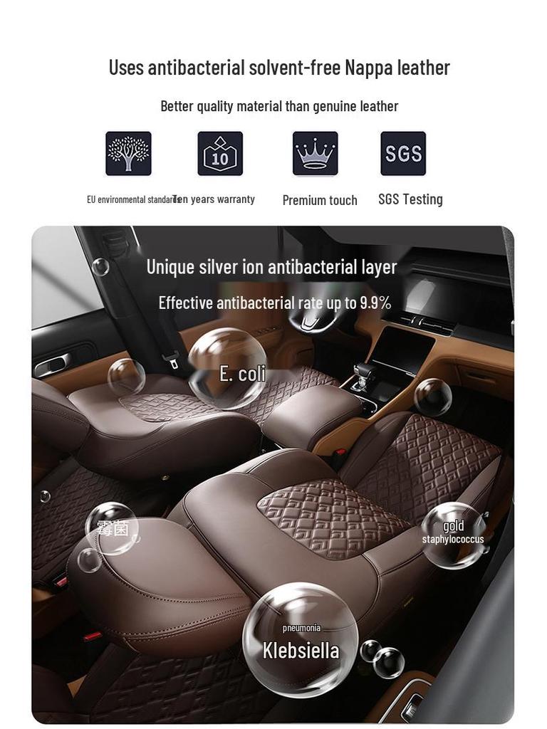 Nappa Leather Full-Cover Car Seat Cushion - Custom Fit for One Special Car, All-Season Use