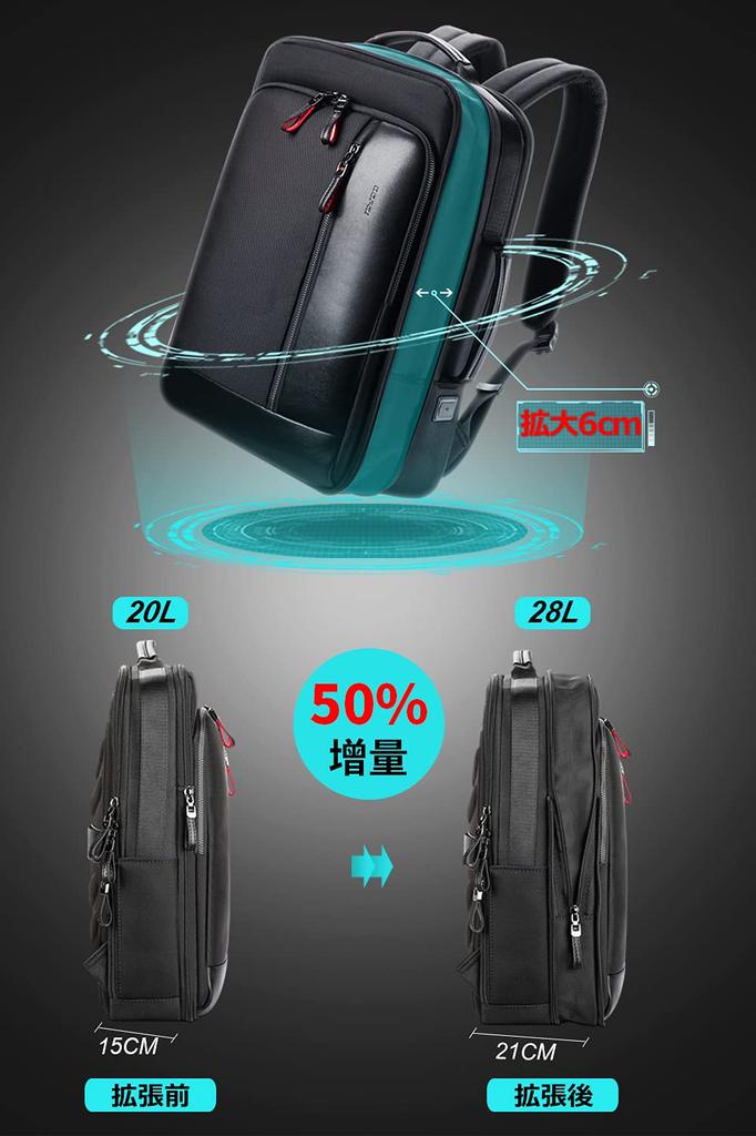 Rucsac de Afaceri BOPAI pentru Bărbați, Capacitate Mare, Impermeabil 3-Way4-Way, cu Port de Încărcare USB, Geantă pentru Laptop cu Capacitate Suplimentară, Perfect pentru Naveta,