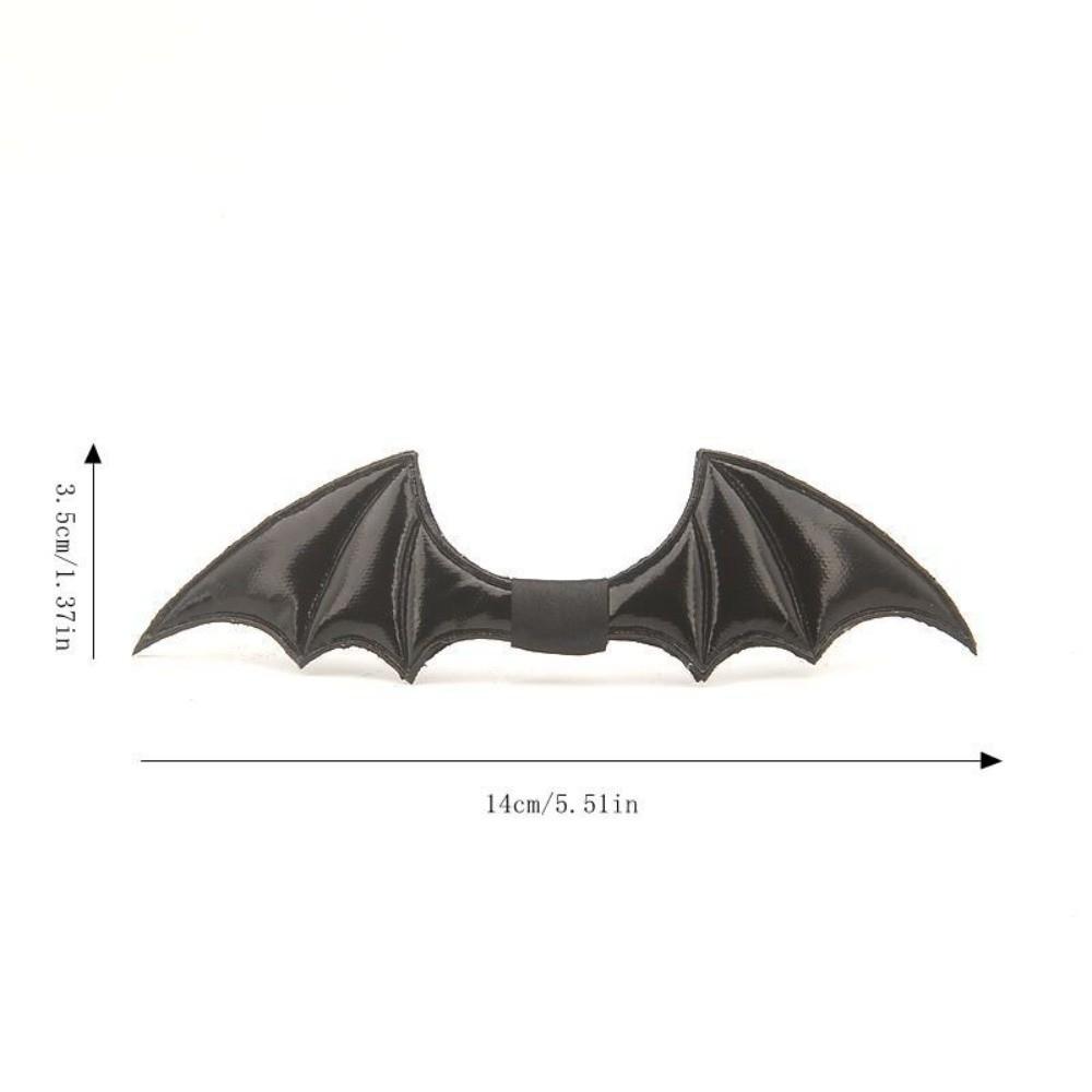 Black Halloween Cravat PU Leather Men Necktie Simple Bat Bow Tie  Cosplay